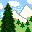 A  mountain scene icon